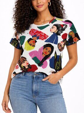 Zara Pop Art Portrait Graphic Tee Bold Streetwear Artsy Y2K Top Small
